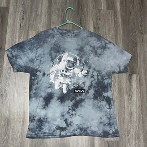 blue tie-dye oversized NASA tee